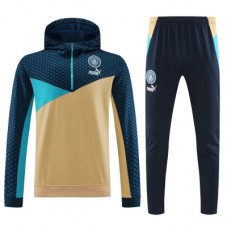 Манчестер Сити спортивный костюм с толстовкой на короткой молнии 2023-2024 тёмно-синий с бежевым